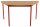 SODEMATUB Mehrzwecktisch buche, rot halbrund, Vierkantrohr rot, 120,0 x 60,0 x 74,0 cm