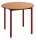 SODEMATUB Mehrzwecktisch buche, rot rund, Vierkantrohr rot, 80,0 x 80,0 x 74,0 cm