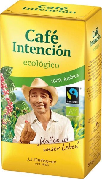 Café Intención ecológico Café Crema Bio-Kaffee, gemahlen, Arabicabohnen kräftig, 500 g