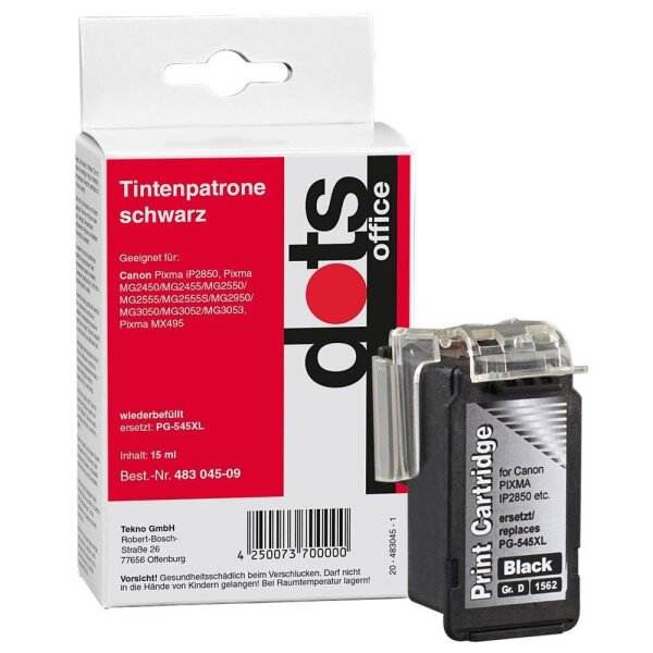 dots  schwarz Druckerpatrone kompatibel zu Canon PG-545XL