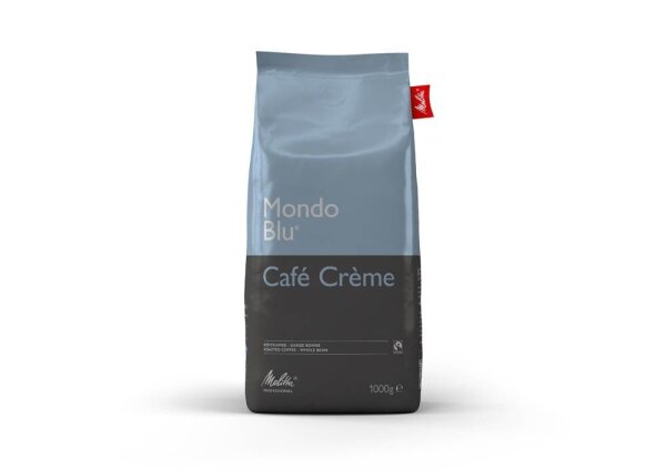 Melitta MONDO BLU Café Crème Kaffeebohnen, Arabica- und Robustabohnen kräftig, 1 kg
