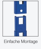 PAPERFLOW Anbau-Schwerlastregal RangEco 7213S blau 100,0 x 34,0 x 200,0 cm