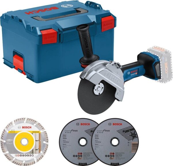 BOSCH Professional GWS 18V-180 P Akku-Winkelschleifer-Set 18,0 V, ohne Akku