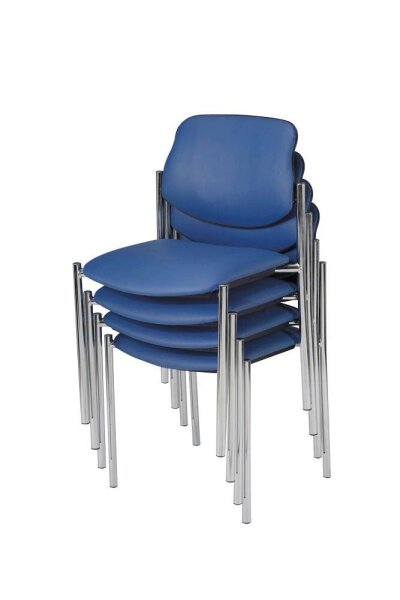Nowy Styl Besucherstühle Styl blau Leder, 4 St.
