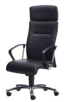 Nowy Styl Chefsessel Eco Lux Leder schwarz, Gestell chrom
