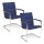 Nowy Styl Besucherstühle Rumba RUMBA CR SP06 blau Leder, 2 St.