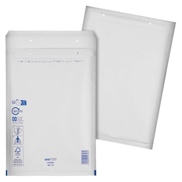 aroFOL® CLASSIC Luftpolstertaschen W7/G weiß für DIN A4, 100 St.
