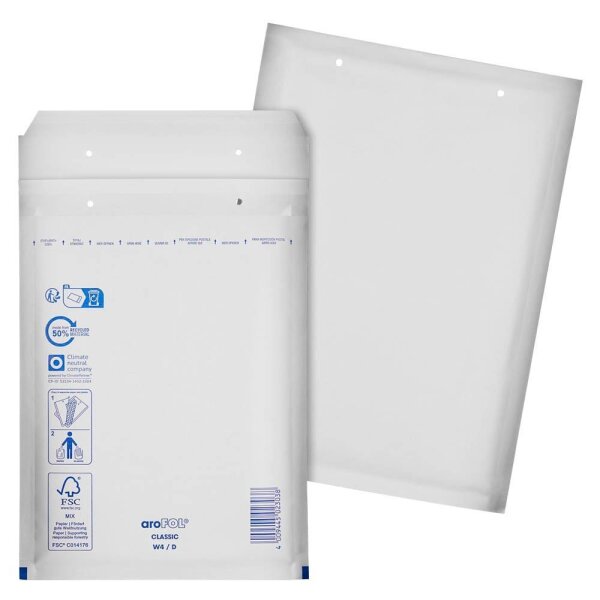 aroFOL® CLASSIC Luftpolstertaschen W4/D weiß für DIN A5, 100 St.