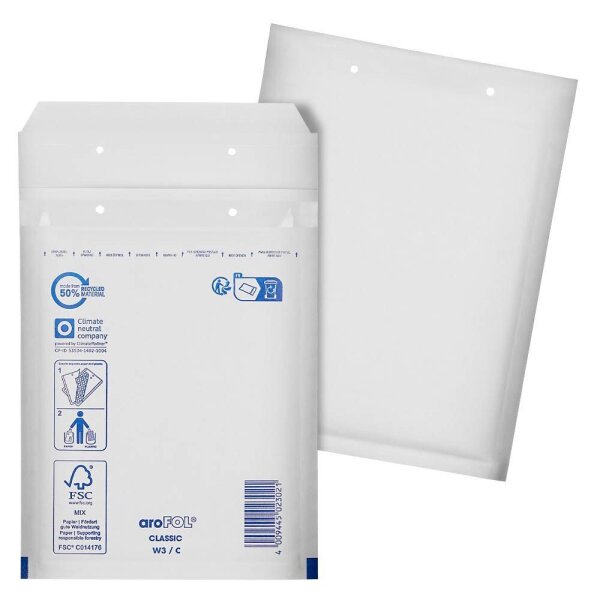 aroFOL® CLASSIC Luftpolstertaschen W3/C weiß für DIN A5, 100 St.