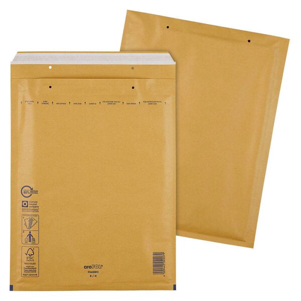 aroFOL® CLASSIC Luftpolstertaschen 8/H braun für DIN C4, 100 St.