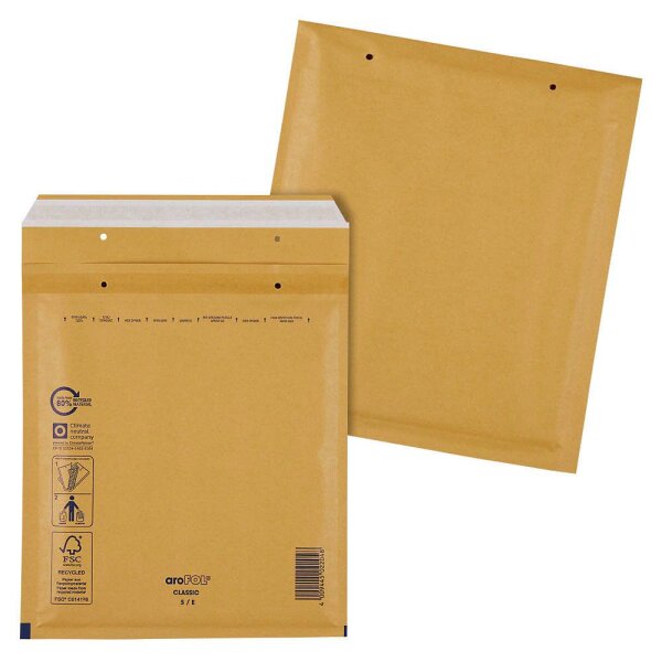 aroFOL® CLASSIC Luftpolstertaschen 5/E braun für DIN C5, 100 St.