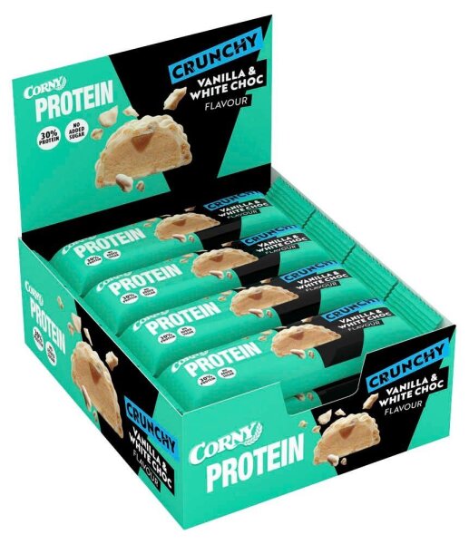 CORNY Crunchy Protein bar Vanilla White Crunch 30% Proteinriegel 12 Riegel, 12 St.