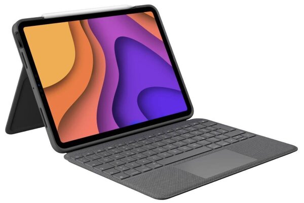 Logitech FOLIO TOUCH Tablet-Tastatur grau geeignet für Apple iPad Air 4. Gen (2020), Apple iPad Air 5. Gen (2022), Apple iPad Air 11" (M2), Apple iPad Air 11" (M3)