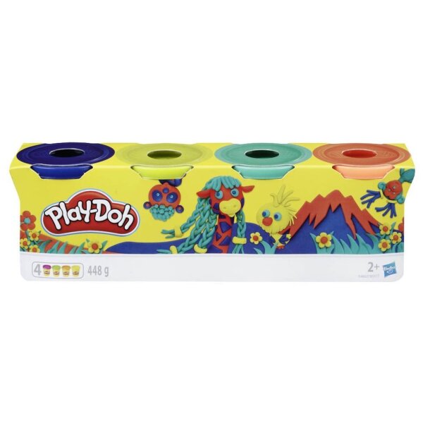 Play-Doh Knete WILD farbsortiert, 4 Farben je 112,0 g