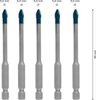 BOSCH Fliesenbohrer-Set EXPERT HEX-9 MultiConstruction, 5-teilig