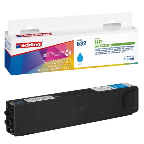 edding EDD-632 cyan Druckerpatrone kompatibel zu HP 973X (F6T81AE)