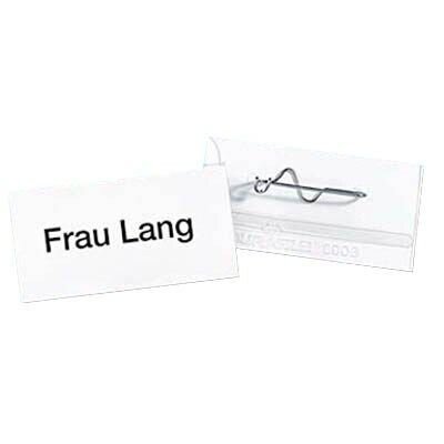 10 DURABLE Namensschilder mit Nadel 9,0 x 5,4 cm