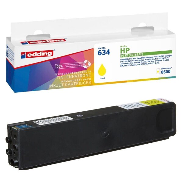 edding EDD-634 gelb Druckerpatrone kompatibel zu HP 973X (F6T83AE)