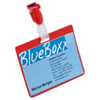 25 DURABLE Namensschilder mit Clip 9,0 x 6,0 cm