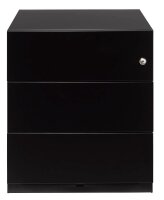 BISLEY Note Rollcontainer schwarz 3 Auszüge 42,0 x 56,5 x 49,5 cm