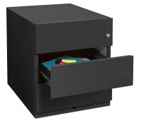 BISLEY Note Rollcontainer schwarz 3 Auszüge 42,0 x 56,5 x 49,5 cm