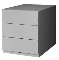 BISLEY Note Rollcontainer silber 3 Auszüge 42,0 x 56,5 x 49,5 cm