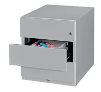 BISLEY Note Rollcontainer silber 3 Auszüge 42,0 x 56,5 x 49,5 cm