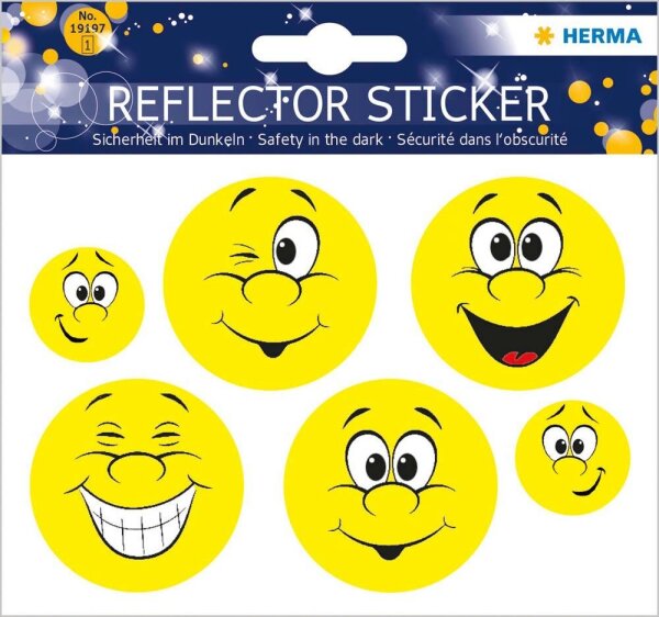 HERMA reflektierende Aufkleber Smiley, 6 Etikett