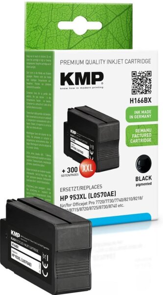 KMP H166BX schwarz Druckerpatrone kompatibel zu HP 953XL (L0S70AE)