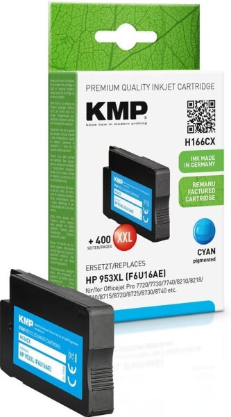 KMP H166CX cyan Druckerpatrone kompatibel zu HP 953XL (F6U16AE)