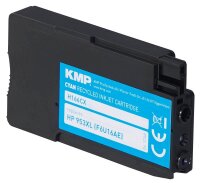 KMP H166CX cyan Druckerpatrone kompatibel zu HP 953XL (F6U16AE)