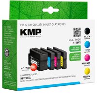 KMP H166VX schwarz, cyan, magenta, gelb Druckerpatronen...