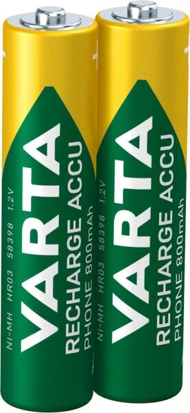 VARTA Akkus RECHARGE ACCU Phone Ni-MH Micro AAA 800 mAh, 2 St.