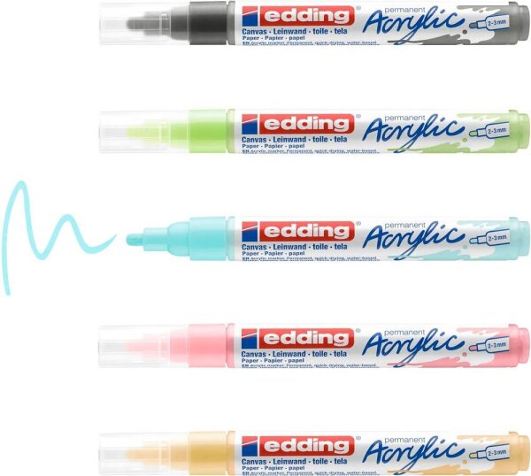 edding 5100 pastell Acrylstifte farbsortiert 2,0 - 3,0 mm, 1 Set