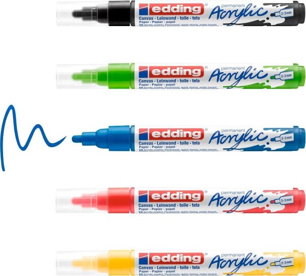edding 5100 basic Acrylstifte farbsortiert 2,0 - 3,0 mm, 1 Set