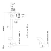 Neomounts Monitor-Halterung FPMA-D860BLACK schwarz für 1 Monitor, Tischklemme, Tischbohrung