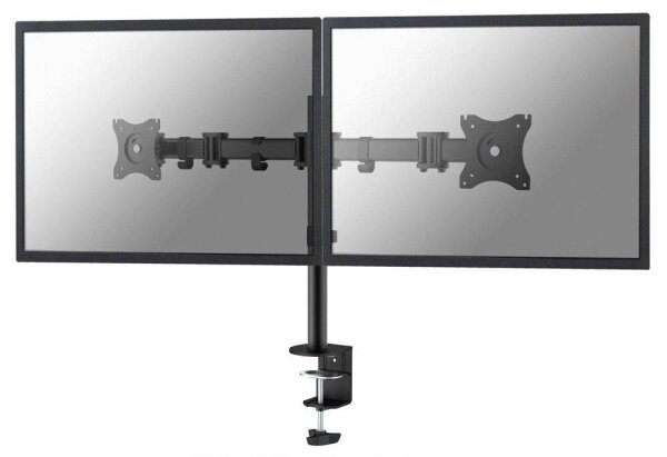 Neomounts Monitor-Halterung NM-D135DBLACK schwarz für 2 Monitore, Tischklemme, Tischbohrung