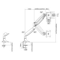 Neomounts Monitor-Halterung NM-D750BLACK schwarz für 1 Monitor, Tischklemme, Tis
