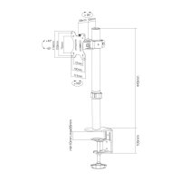 Neomounts Monitor-Halterung FPMA-D510BLACK schwarz für 1 Monitor, Tischklemme, Tischbohrung