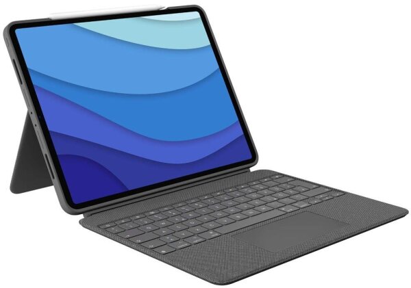 Logitech COMBO TOUCH Tablet-Tastatur grau geeignet für Apple iPad Pro 12,9" 5. G