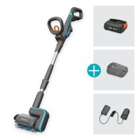 GARDENA AquaBrush Patio 03/18V P4A Ready-To-Use Set Akku-Terrassenreiniger 18,0 V, mit 1 Akku