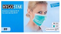 HYGOSTAR medizinischer Mundschutz DIN EN 14683 Typ II R, 50 St.