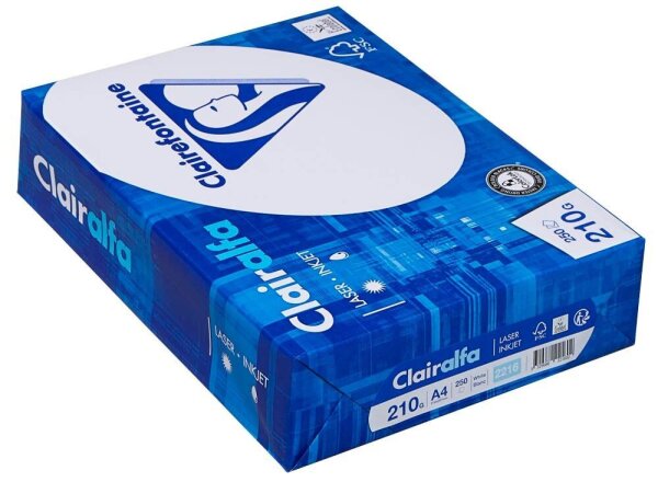 Clairefontaine Kopierpapier Clairalfa DIN A4 210 g/qm 250 Blatt