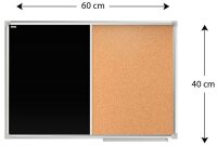 ALLboards Pinnwand und Kreidetafel 60,0 x 40,0 cm Textil...