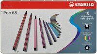 STABILO Pen 68 Filzstifte farbsortiert, 10 St.