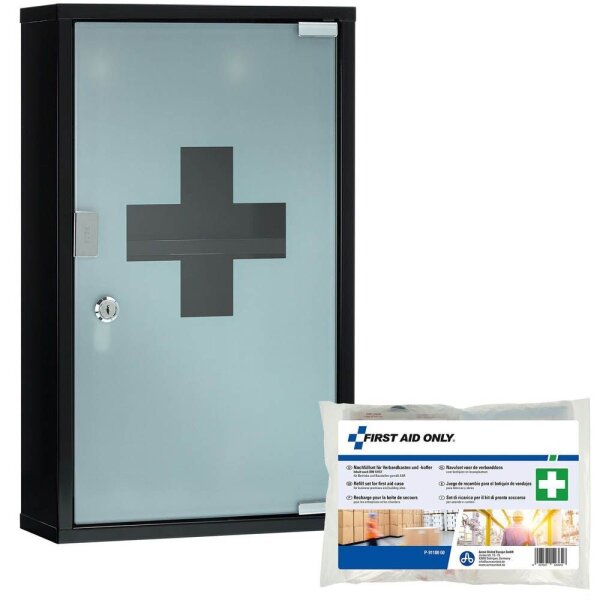 FIRST AID ONLY® Medizinschrank DIN 13157 schwarz