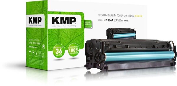 KMP H-T122  schwarz Toner kompatibel zu HP 304A (CC530A)