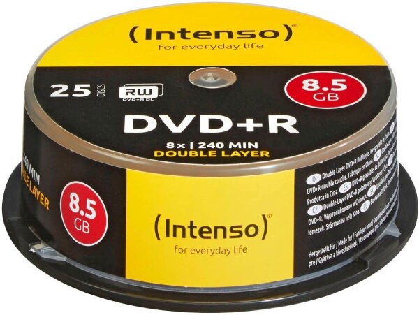 Intenso DVD+R 8,5 GB Double Layer, 25 St.