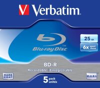 verbatim Blu-ray BD-R 25 GB, 5 St.