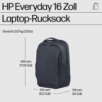 HP Laptop-Rucksack Everyday Kunstfaser grau bis 40,6 cm (16 Zoll)